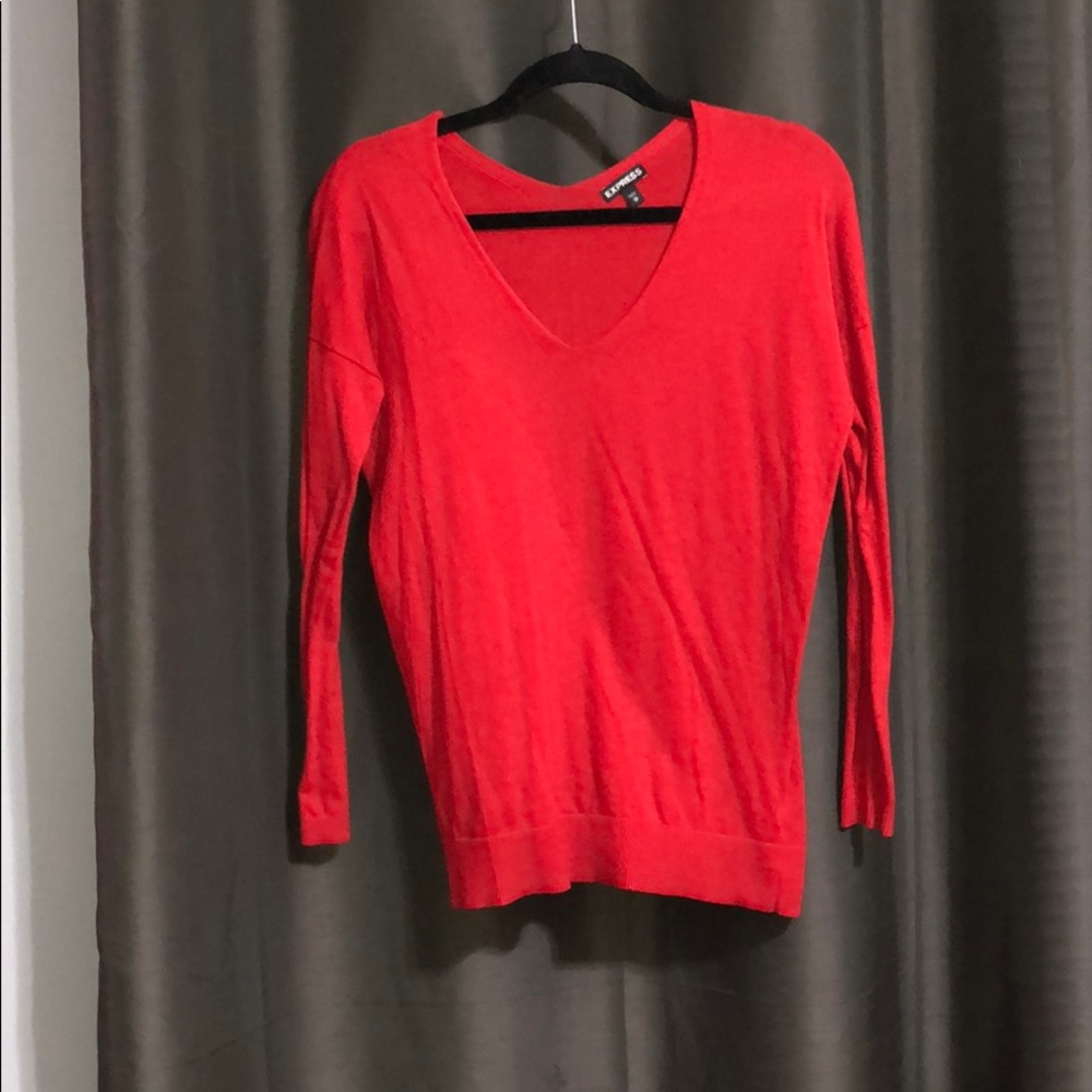 Express red XS v-neck sweater